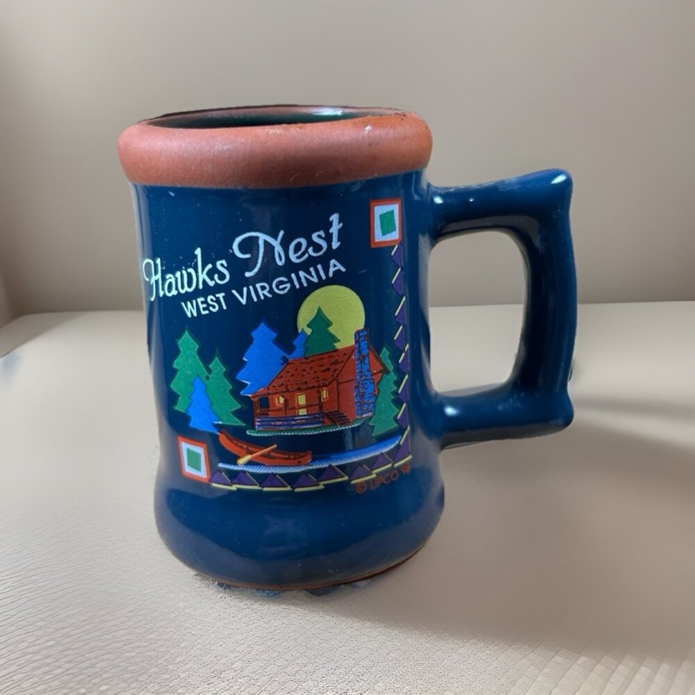 Hawks Nest West Virginia Shot Glass Mug Painted Rare Vintage Make 1998 Lipco